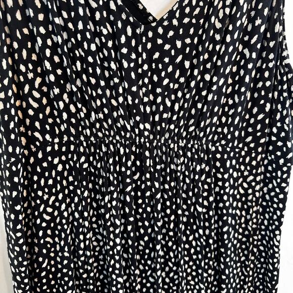 Isabel Maternity Black White Print Maxi Dress Sleeveless Tiered XXL - Picture 3 of 6